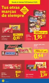 Catálogo Lidl semana 37 Página 46: Twix / Snickers €3,29, Snickers / mars / twix / bounty €0,44