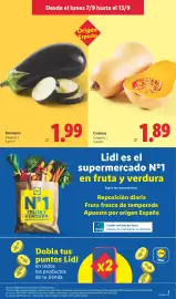 Catálogo Lidl semana 37 Página 5: Berenjena €1,99, Calabaza €1,89