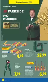 Catálogo Lidl semana 37 Página 12: Parkside destornilladores vde €6,99, Parkside grapadora eléctrica €25,99