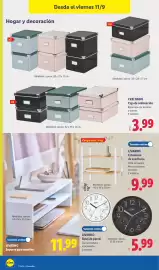 Catálogo Lidl semana 37 Página 20: Livarno reloj de pared €5,99, Crelando caja de ordenación €3,99