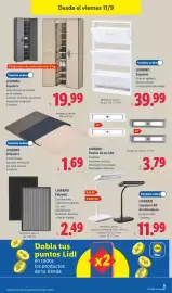 Catálogo Lidl semana 37 Página 23: Livarno lámpara led de sobremesa €11,99, Livarono alfombra €1,69