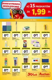 Auchan gazetka Strona 1: Temperówka O €0,06, Zeszyt €0,03