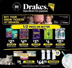 Drakes catalogue week 36 Page 20: Green's Deluxe or Jumb'l'd Baking Mixes €2,75, Cadbury Twirl €3,75