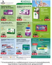 Pingvin Patika akciós újság Oldal 3: Ginkgo Biloba Béres €5.999,00, Béres magnézium €4.899,00