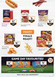 Foodworks catalogue week 36 Page 11: Bega Cheese Stringers €6,70, DON Footy Franks Skin-On €6,95