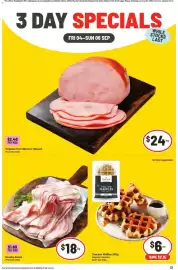 IGA catalogue Page 2: Toscano Waffles Selected Varieties €6,00, Streaky Bacon (From the Deli) €18,00