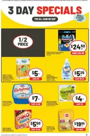 IGA catalogue Page 4: Cuddly Concentrate Fabric Conditioner €5,25, Finish Ultimate Dishwashing Tablets Lemon €24,50