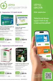 Alma Gyógyszertárak akciós újság Oldal 1: Béres csepp forte €7.299,00, Cralex 125 mg tabletta €2.819,00