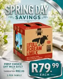 Take 'n Pay catalogue Page 2: First Choice UHT Full Cream Milk €79,99