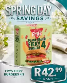 Take 'n Pay catalogue Page 4: Fry's Plant-Based Fiery Burgers 4's €42,99