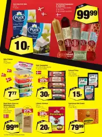 Calle tilbudsavis Side 13: Carl Vollstedt Spegepølser el. Guldsardel €99,99, Puck Salat Ost i Blok €10,00