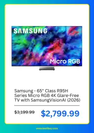 Best Buy weekly ad Page 4: Samsung 65" Class R95H Series Micro RGB 4K Glare-Free TV with SamsungVisionAI €2.799,99