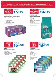 Catalogue Costco page 17: PURINA ONE Croquette pour chat €29,49, Purina Dentalife €13,99