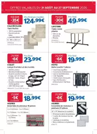 Catalogue Costco page 5: COAST Lampe frontale €23,99, CALVIN KLEIN Tapis Radius €124,99