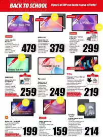 Volantino MediaWorld Pagina 10: Redmi Pad 2 €199,00, HONOR Tablet Pad 10 €249,00
