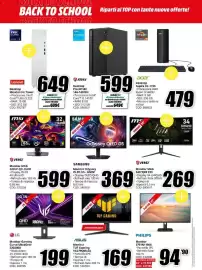 Volantino MediaWorld Pagina 12: Monitor ASUS TUF Gaming €169,00, LG Monitor Gaming Curvo UltraGear 32G600A €199,00