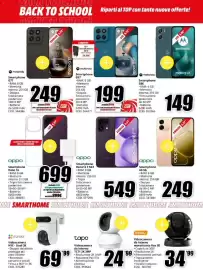 Volantino MediaWorld Pagina 22: Tapo videocamera da interno TC71 2K 3MP €24,99, Ezviz videocamera H9C - Dual 3K €69,99