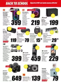 Volantino MediaWorld Pagina 24: Insta360 Action Camera X3 €229,00, JBL Party Speaker Bluetooth €399,00