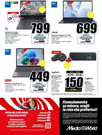 Volantino MediaWorld Pagina 30: Asus Notebook Vivobook 15 F1504 €699,00, Lenovo Notebook IdeaPad Slim 3i €449,00