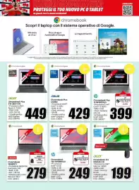 Volantino MediaWorld Pagina 4: HP Chromebook 14A-NF0004NLX €249,00, Asus Chromebook Plus CX3402 €429,00