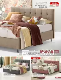 Volantino Mondo Convenienza Pagina 109: Letto matrimoniale con contenitore e piedini Grace €320,00, Tessuto | Granata €107,00