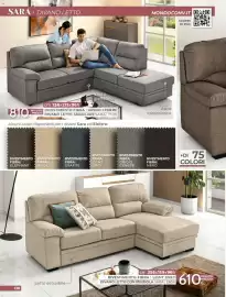Volantino Mondo Convenienza Pagina 140: Divano letto con penisola Sara €610,00, Divano Letto Angolare Sara €810,00