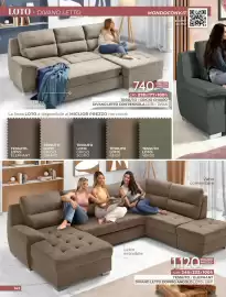 Volantino Mondo Convenienza Pagina 144: Divano letto con penisola Loto €740,00, Divano letto doppio angolo loto €1.120,00