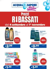 Volantino Acqua & Sapone Pagina 1: Benefit Total Protection collutorio delicato €1,29, Vidal bagnodoccia €2,99