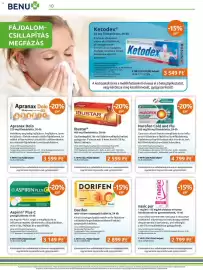 Benu Gyógyszertárak akciós újság Oldal 10: Nurofen cold and flu €4.799,00, Ibustar €2.599,00