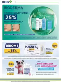 Benu Gyógyszertárak akciós újság Oldal 22: Opella magne b6 kids €4.149,00, Magne B6 €8.599,00