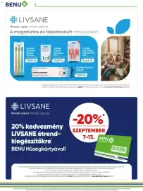 Benu Gyógyszertárak akciós újság Oldal 4: Livsane viaszoft fogselyem €1.549,00, Livsane sensitive fogkefe €1.599,00