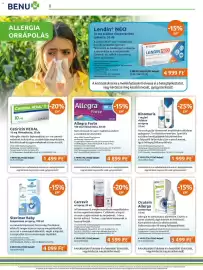 Benu Gyógyszertárak akciós újság Oldal 8: Rinomaris orrspray €1.999,00, Allegra Forte €4.899,00