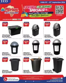 Africa Cash and Carry catalogue week 36 Page 1: Otima Storage Box 85L Black €76,50, Otima Dust Bin 12L Round €21,50