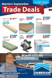 Chamberlain catalogue Page 1: Laminated Pine Shelving €129,00, GRIPSEAL CLASSIC WOOD SEALANT €599,00