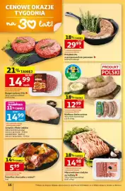 Auchan gazetka tydzień 36 Strona 16: Burger wołowy XXL Auchan €14,99, Kiełbasa biała surowa Pewni Dobrego €12,99