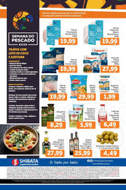 Folheto Shibata Supermercados Página 2: Filé de Merluza Oceani €19,99, Filé de Tilápia €29,99