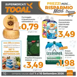 Volantino Tocal Pagina 1: Ammorbidente Concentrato Coccolino €3,49, Acqua Naturale Levissima €1,98