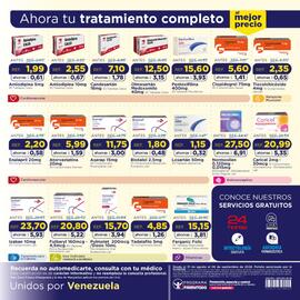 Catálogo FarmaTodo semana 36 Página 12: Genven Atorvastatina 20mg €5.990,00, Normosilen 0,120mg - 0,015mg €2.750,00