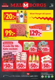 ICA Supermarket reklamblad vecka 36 Sida 1: Klipp! Rapsolja €50,00, Aqua d'Or Stilla Vatten, Kolsyrat Vatten, Iste €20,00