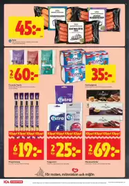ICA Supermarket reklamblad vecka 36 Sida 10: Härryda Karlsson korv €45,00, Toms Heksehyl Häxyrät €19,00