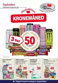 Nærbutikken kundeavis Side 1: Kjøkkenrull/ Toalettpapir €30,00, Monster, Burn eller sjokolade €50,00