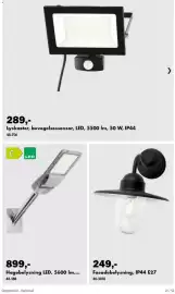 Biltema kundeavis Side 21: Hagebelysning LED €899,00, Lyskaster, bevegelsessensor, LED €289,00