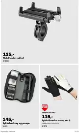 Biltema kundeavis Side 31: Mobilholder sykkel €125,00, Sykkelverktøy og pumpe €149,00