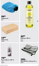 Biltema kundeavis Side 6: Vaskesvamp €14,90, Biltema flyverustfjerner €79,90