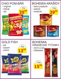 BENE Nápoje leták Strana 21: Goldfish sůl sezam orient €13,50, Bohemia arašídy €39,00
