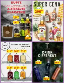 BENE Nápoje leták Strana 32: Jim Beam pineapple €299,00, Clan Campbell €269,00