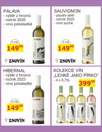 BENE Nápoje leták Strana 60: Znovín hibernal €149,00, Znovín sauvignon €149,00