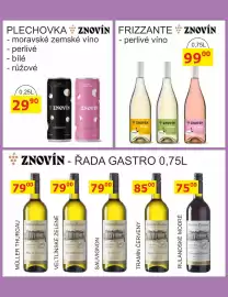 BENE Nápoje leták Strana 61: Znovín plechovka moravské zemské víno €29,90, Znovin Znojmo Sauvignon €79,00
