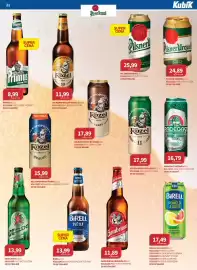 Kubík potraviny leták Strana 21: Radegast rázná 10 €16,79, Pilsner Urquell pivo světlý ležák €24,89