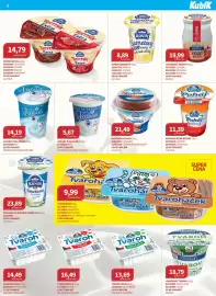 Kubík potraviny leták Strana 3: Milko Tvaroh €14,49, Madeta jihočeský jogurt €19,99